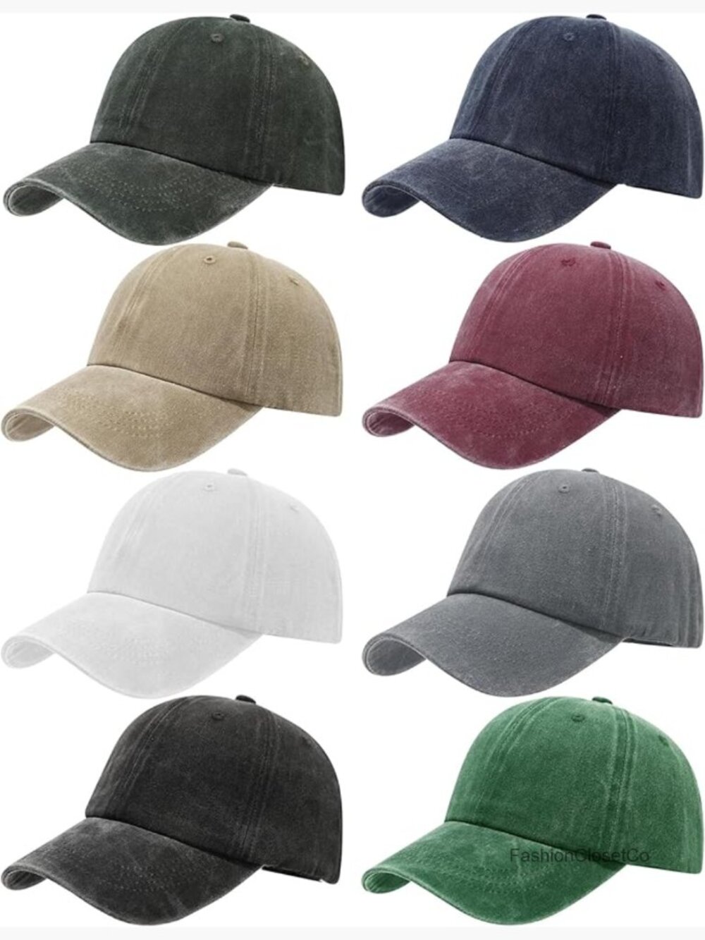 8 Pack Vintage Washed Baseball Cap Golf Dad Hat Distressed Cotton Trucker Hats